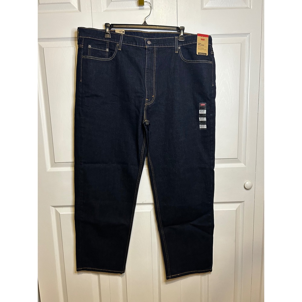 Levis 550 Relaxed Fit Stretch Jeans Mens 46x32 Dark Wash Big & Tall New NWT